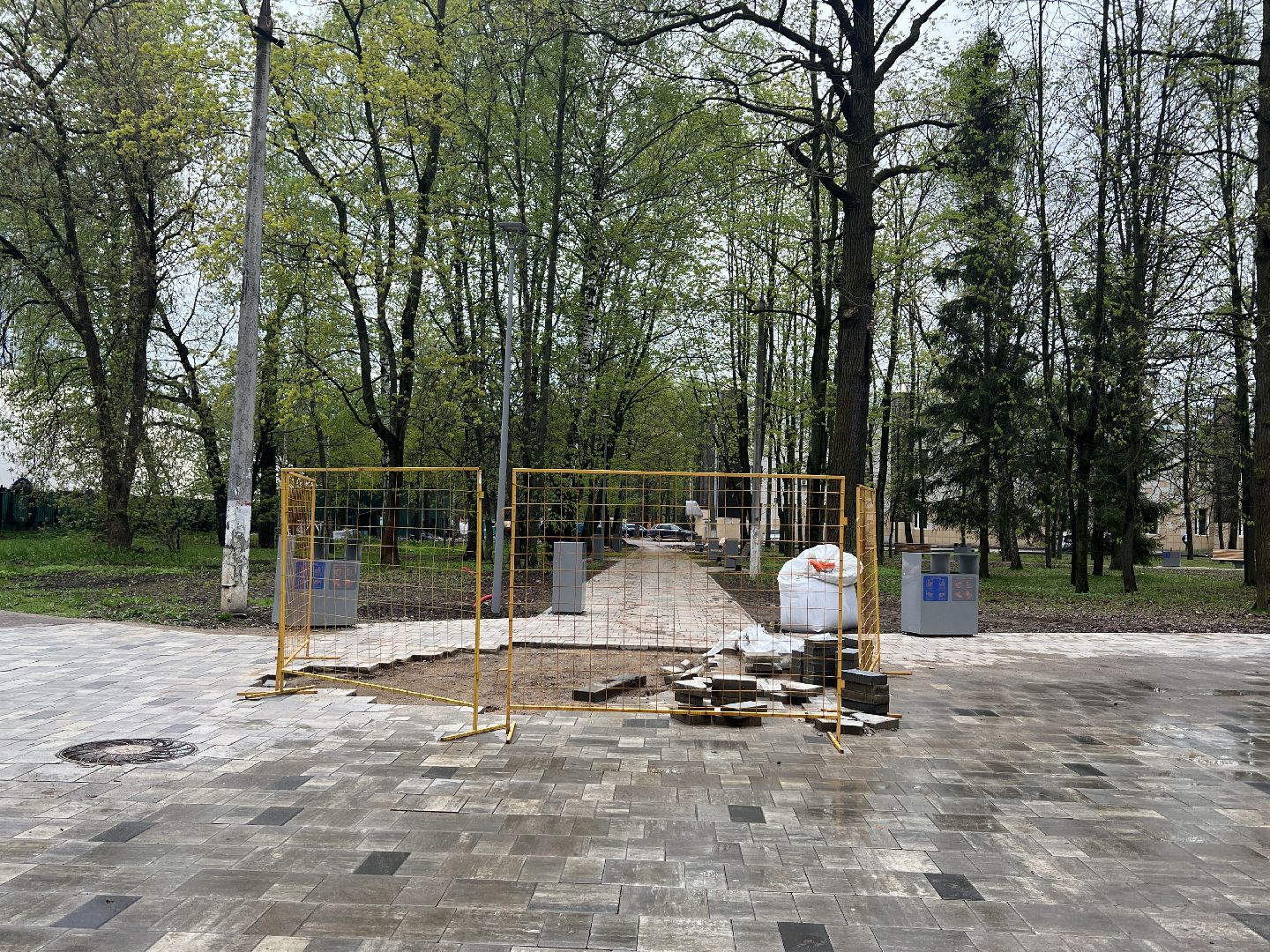 Химки, парк Толстого, благоустройство, замена плитки, городская среда