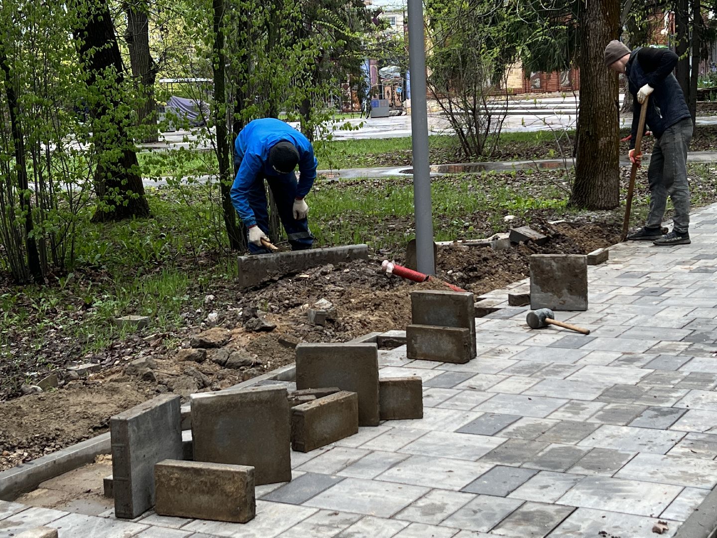 Химки, парк Толстого, благоустройство, замена плитки, городская среда