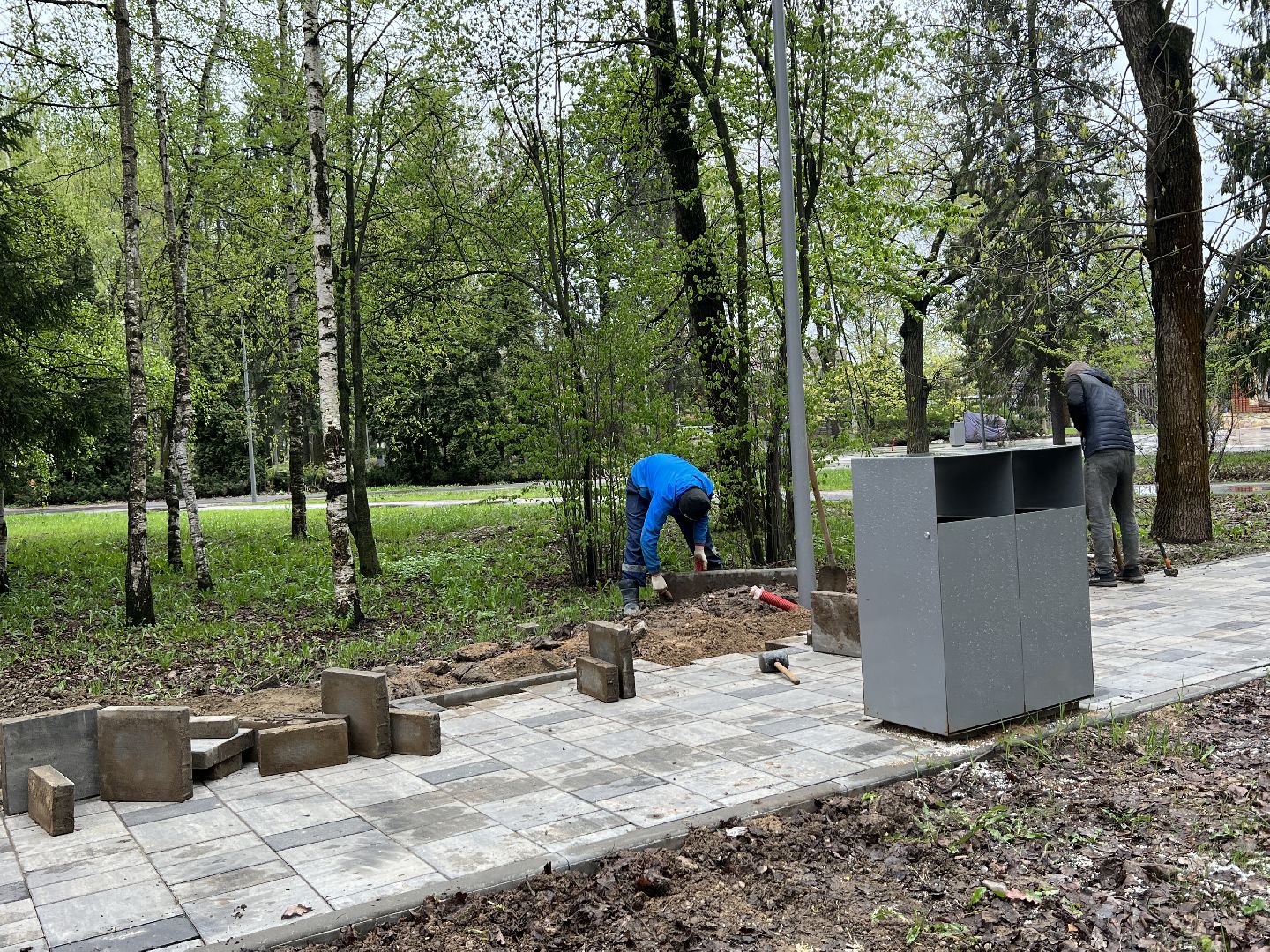 Химки, парк Толстого, благоустройство, замена плитки, городская среда