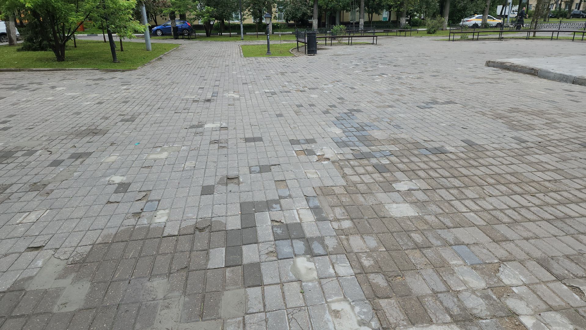 замена плитки, Обновление сквера, щёлково,