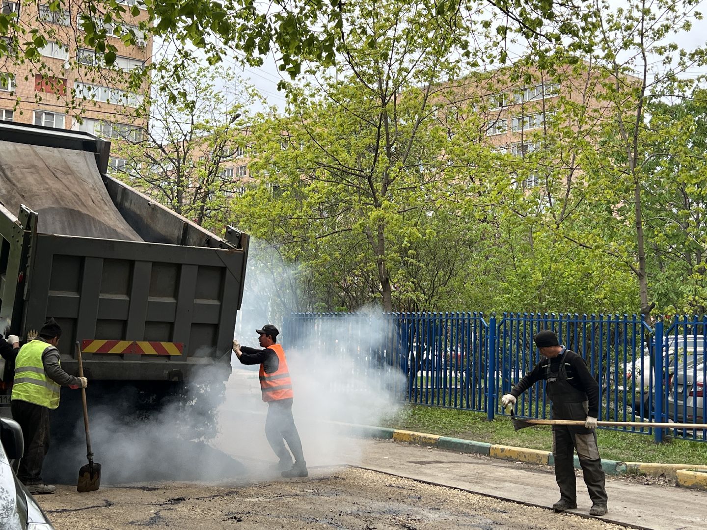 Химки, улица Строителей, ямочный ремонт, благоустройство