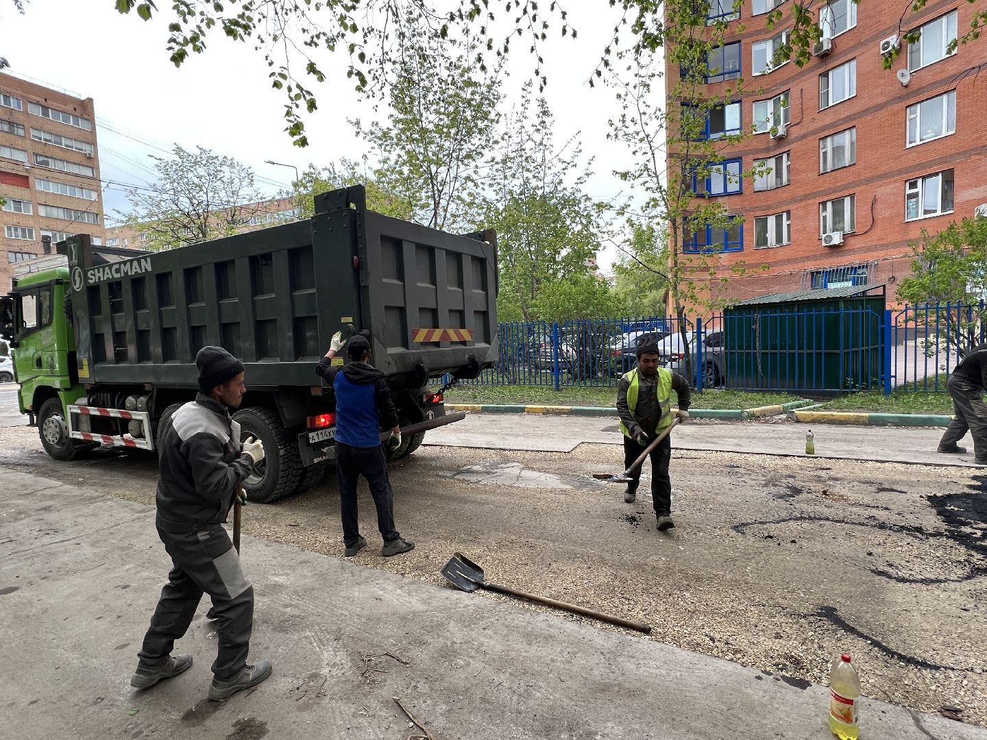 Химки, улица Строителей, ямочный ремонт, благоустройство