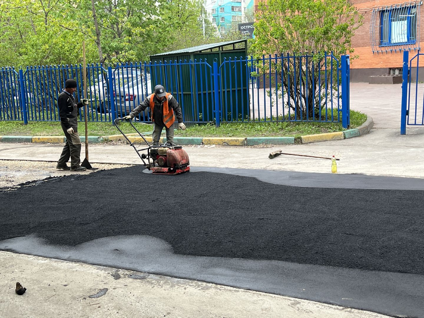 Химки, улица Строителей, ямочный ремонт, благоустройство