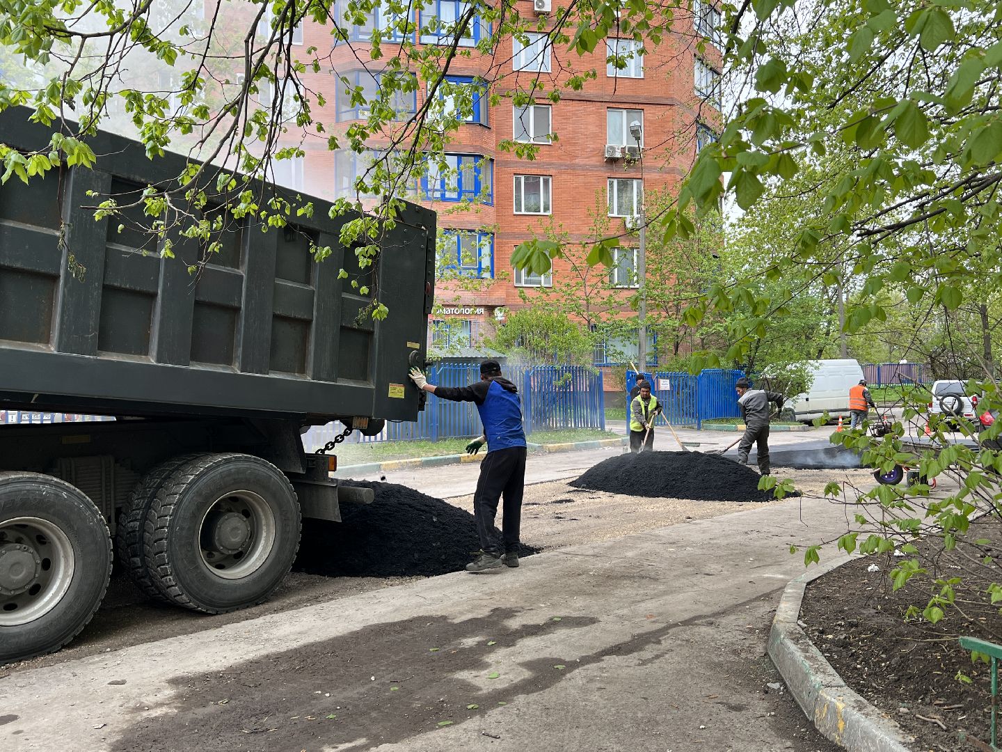 Химки, улица Строителей, ямочный ремонт, благоустройство