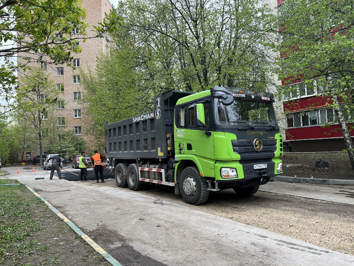 Химки, улица Строителей, ямочный ремонт, благоустройство