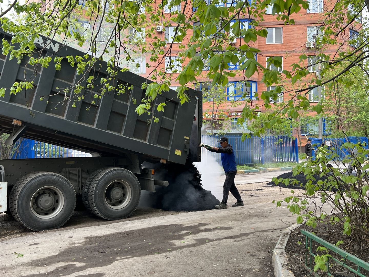 Химки, улица Строителей, ямочный ремонт, благоустройство