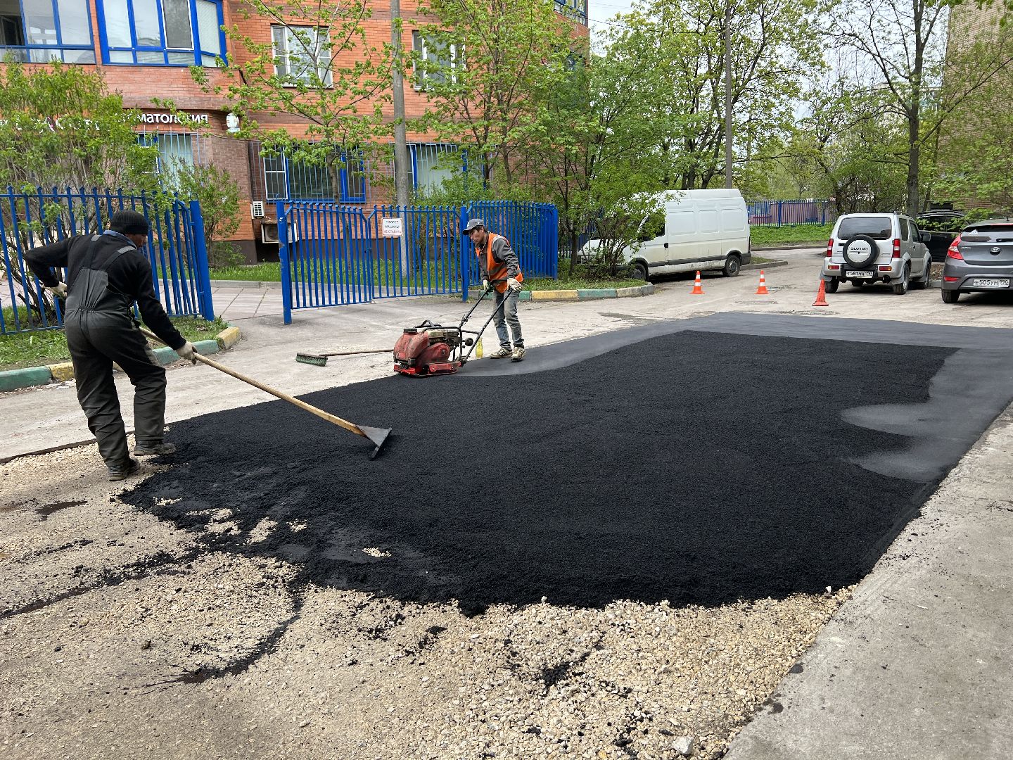 Химки, улица Строителей, ямочный ремонт, благоустройство