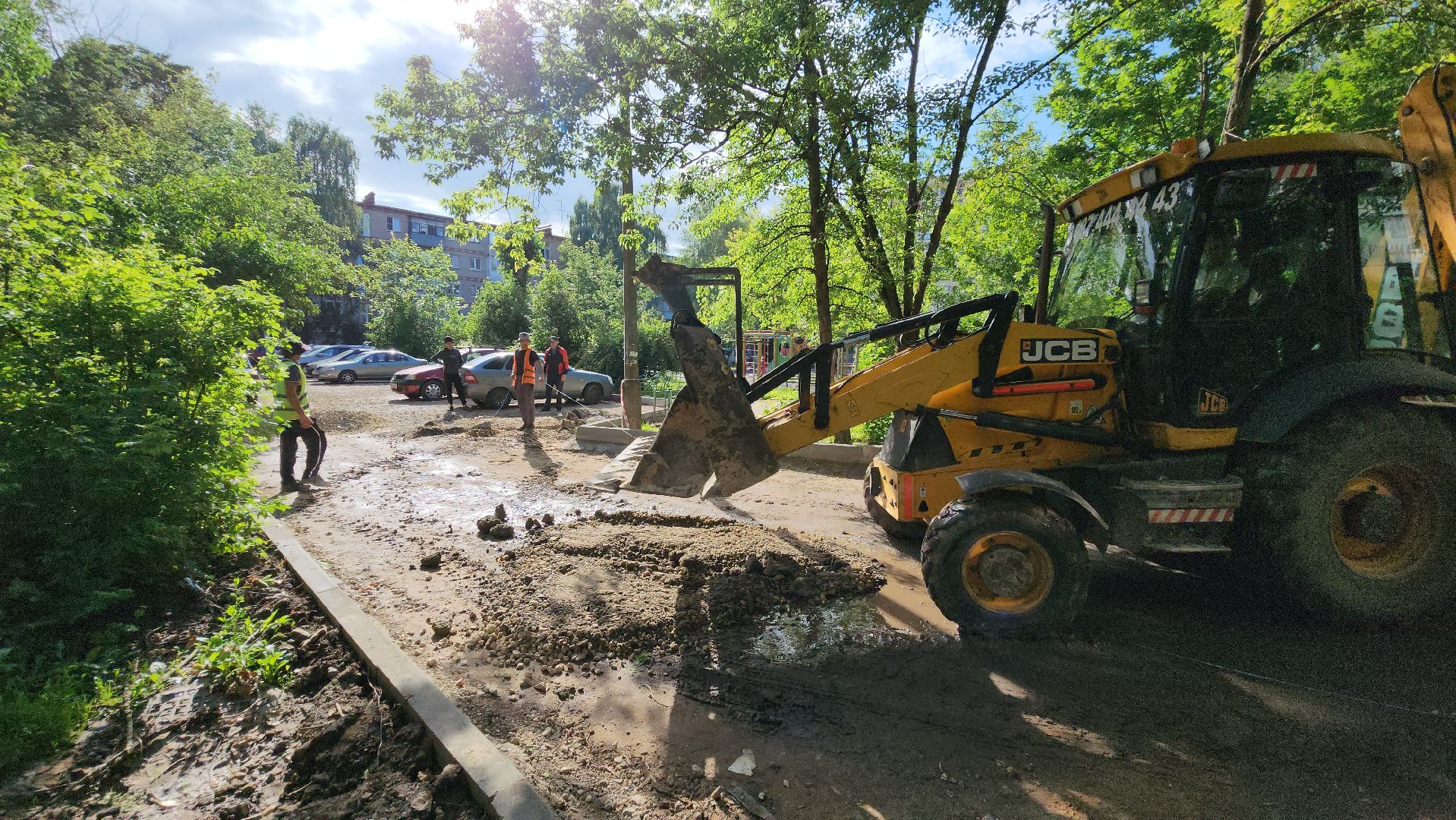 подготовительные работы, Подготовка к асфальтированию , благоустройство 2025, Лобня,