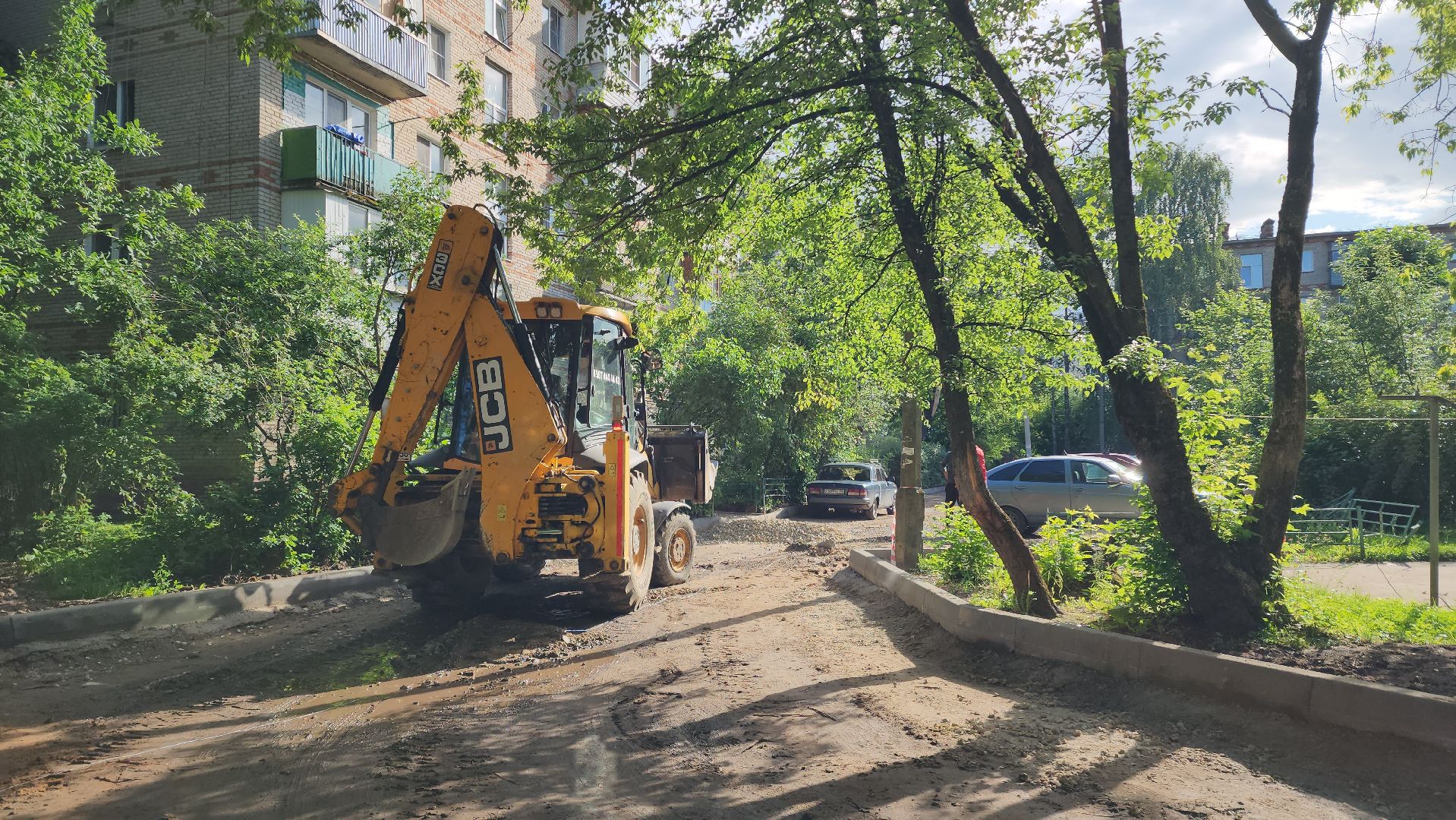 подготовительные работы, Подготовка к асфальтированию , благоустройство 2025, Лобня,
