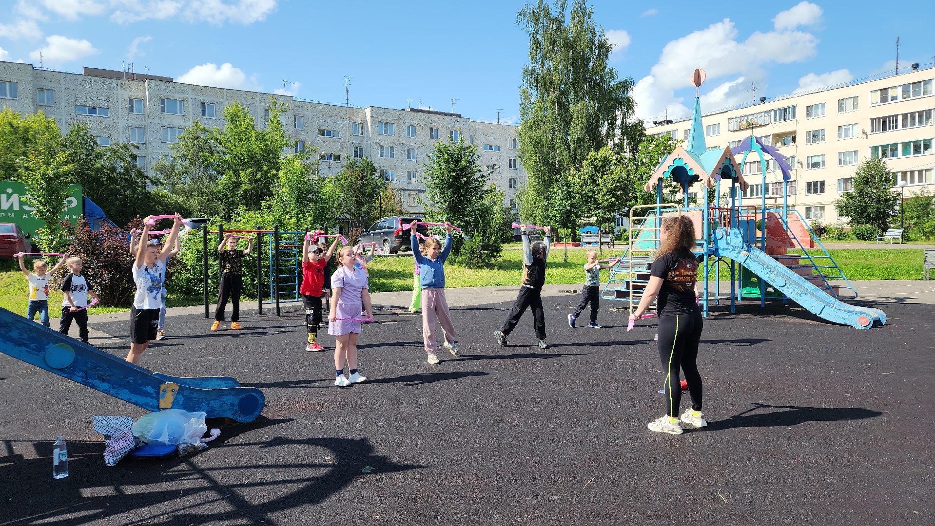 дети, зарядка, лето, каникулы, лосино-петровский,