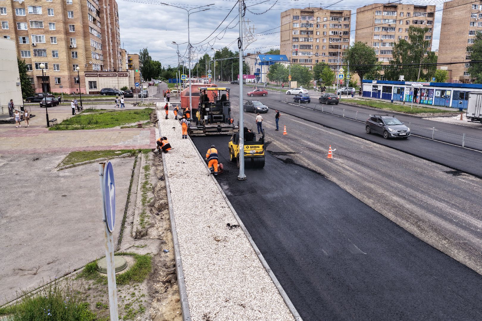 видео с коптера, капремонт проспекта Ильича, дороги в шатуре,