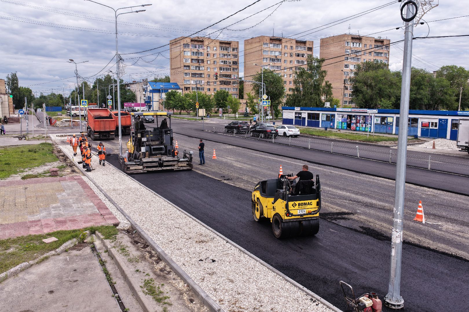видео с коптера, капремонт проспекта Ильича, дороги в шатуре,
