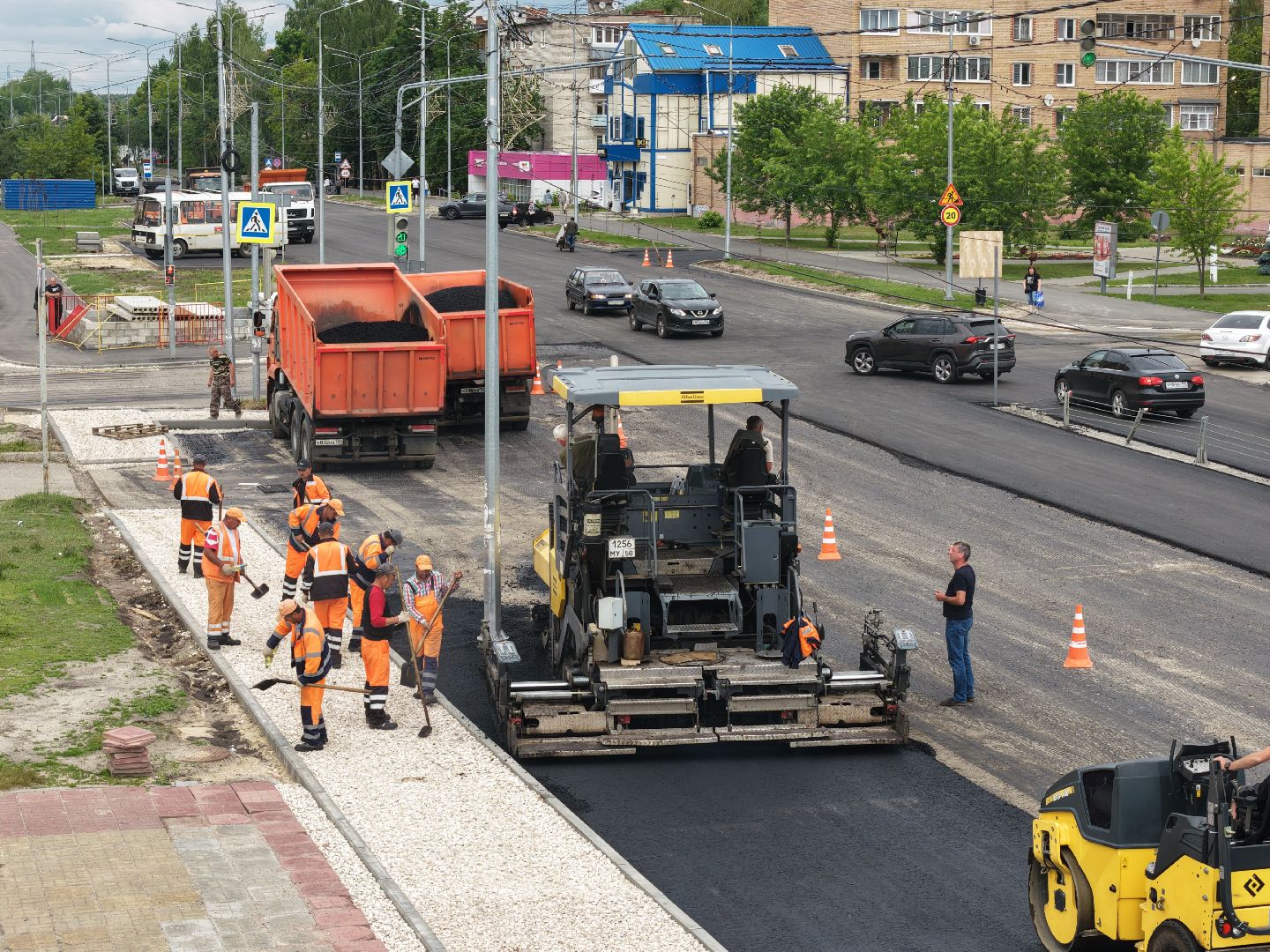 видео с коптера, капремонт проспекта Ильича, дороги в шатуре,