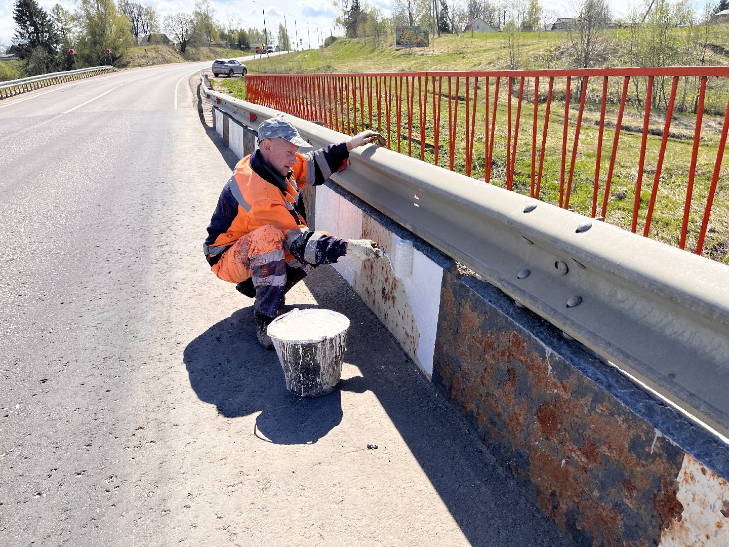 Шаховская, мосавтодор, покраска