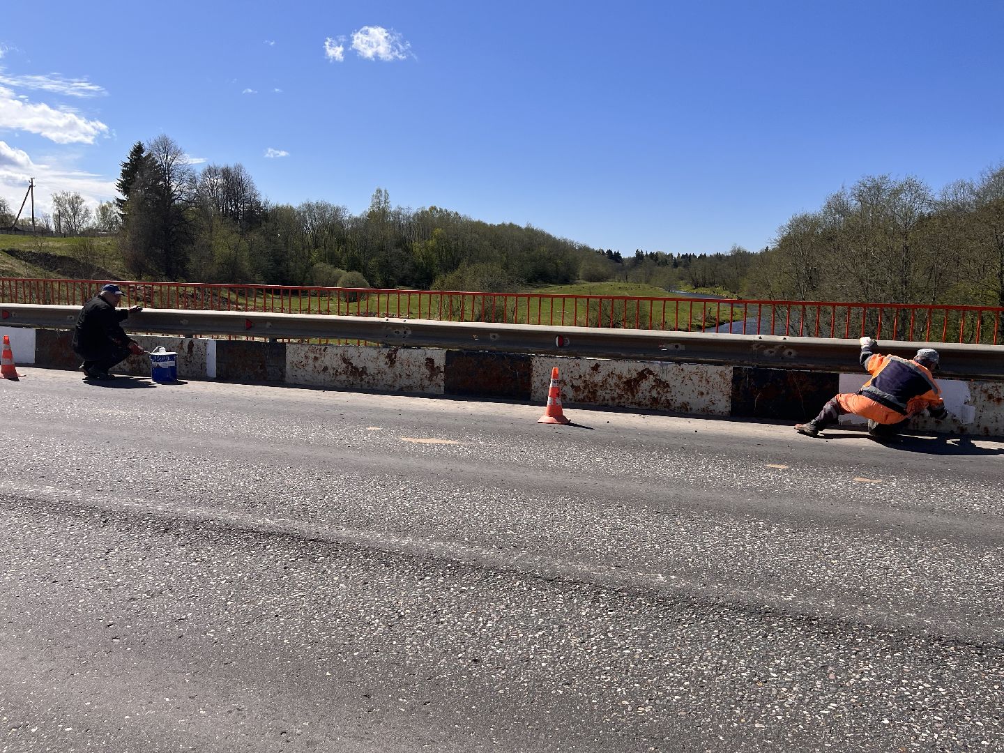 Шаховская, мосавтодор, покраска