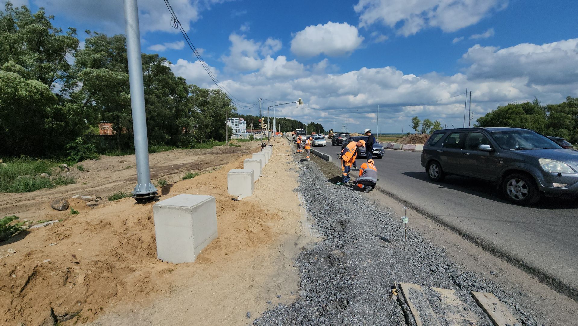 трасса серпухов-протвино, деревня калиново, строительство дороги, расширение трассы, шумозащитные экраны,