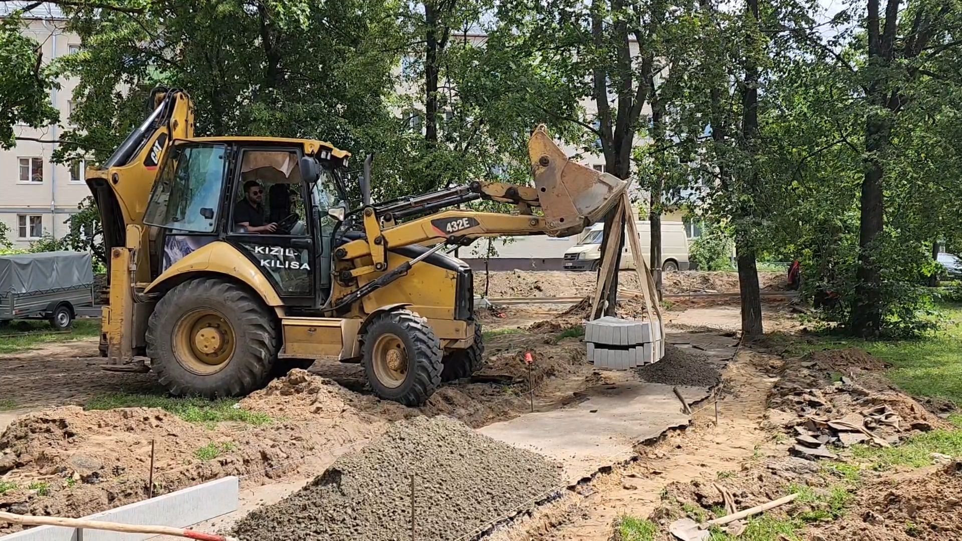 благоустройство, пушкинский городской округ, ивантеевка, благоустройство двора, бордюр, парковка,
