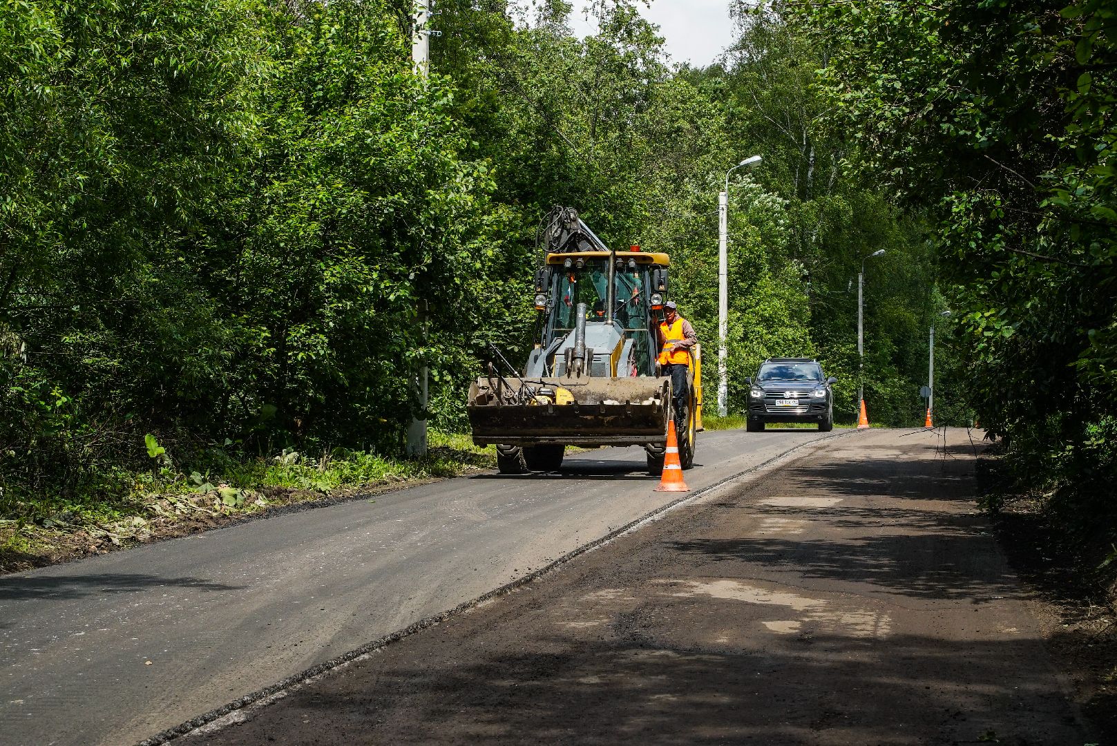асфальт, укладка, дорога,