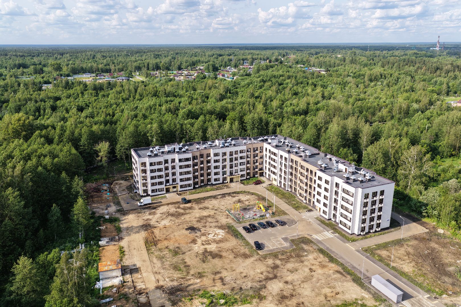 видео с коптера, дом для переселенцев в шатуре, переселение из аварийного жилья,