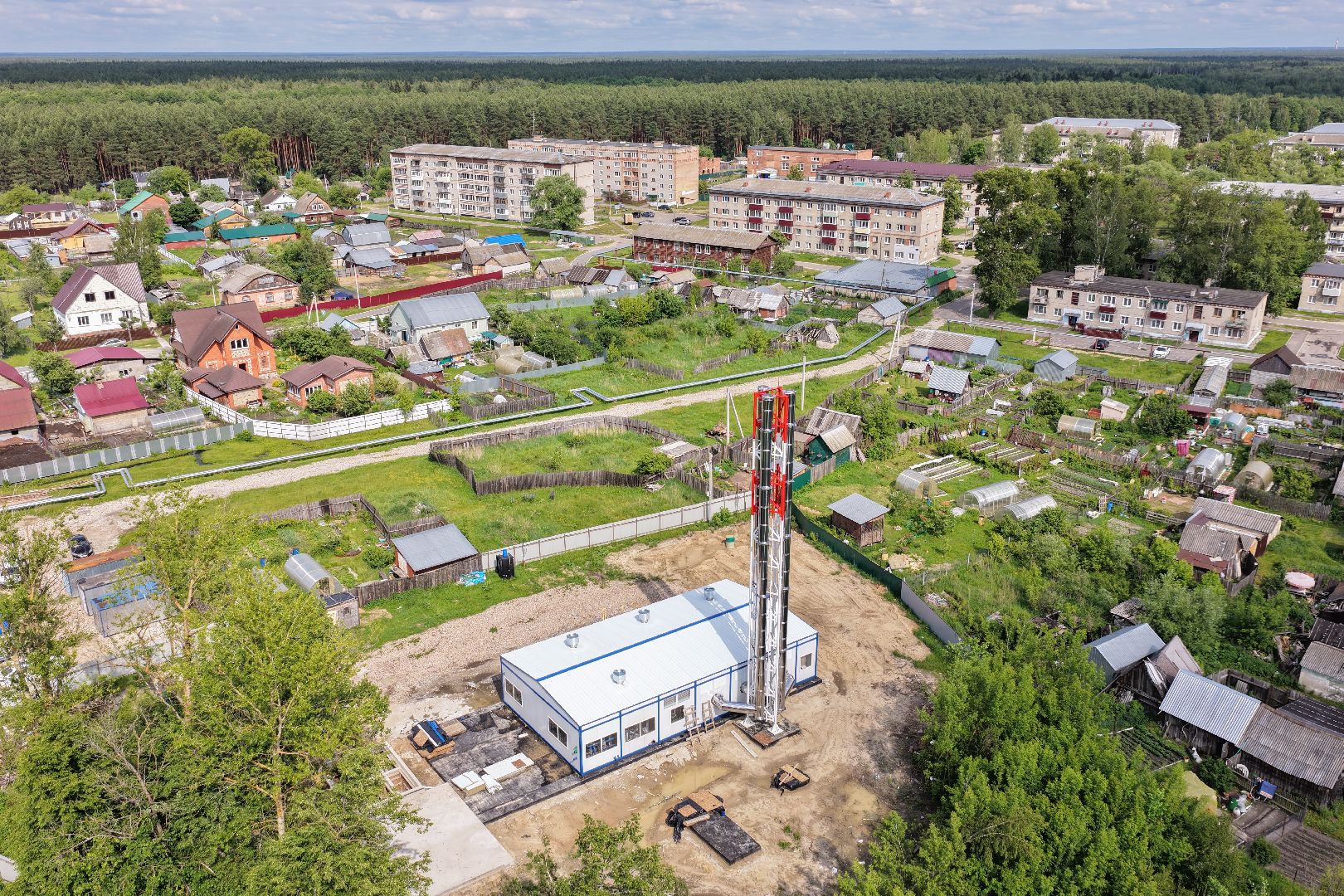 видео с коптера, котельная в шатуре,