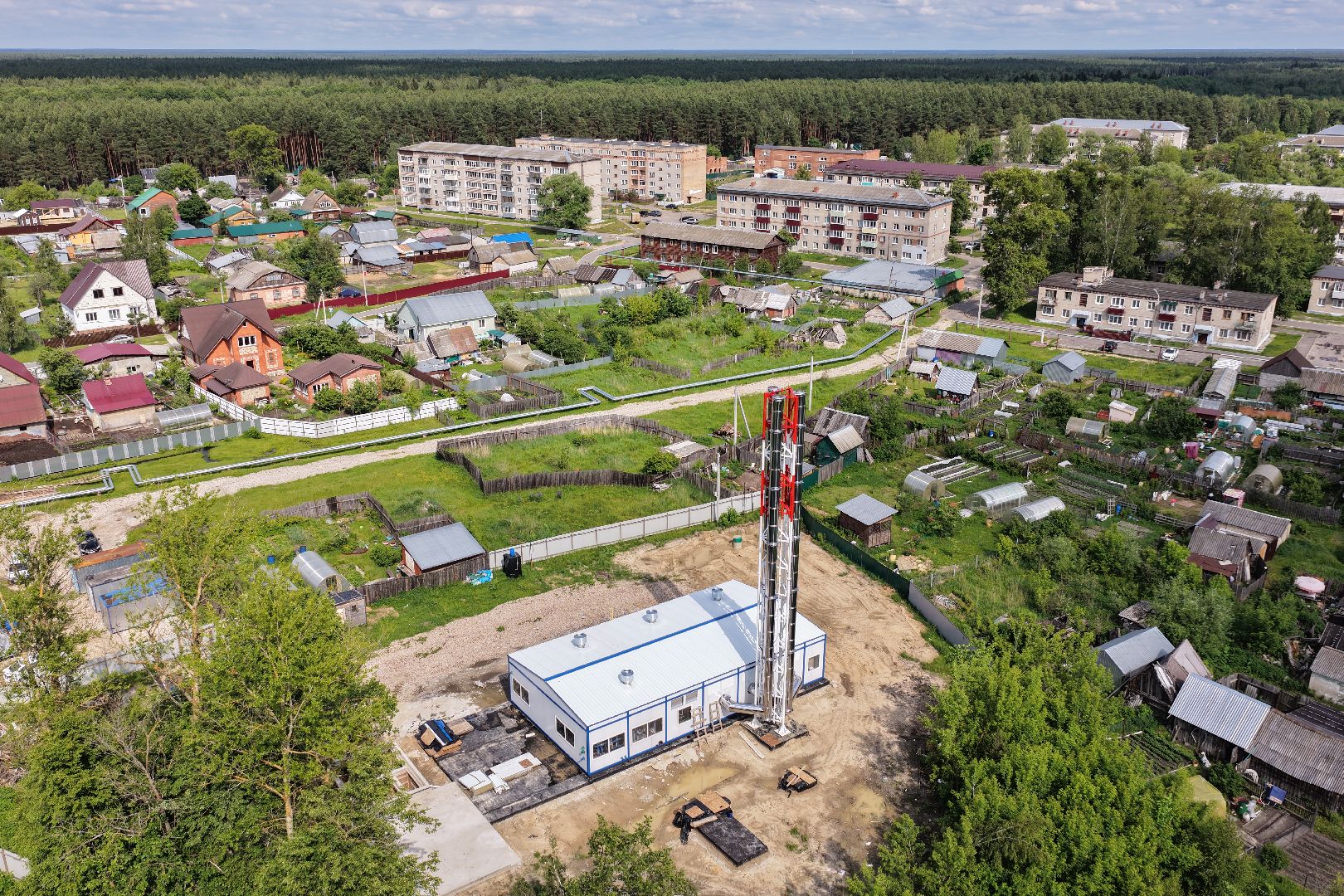 видео с коптера, котельная в шатуре,