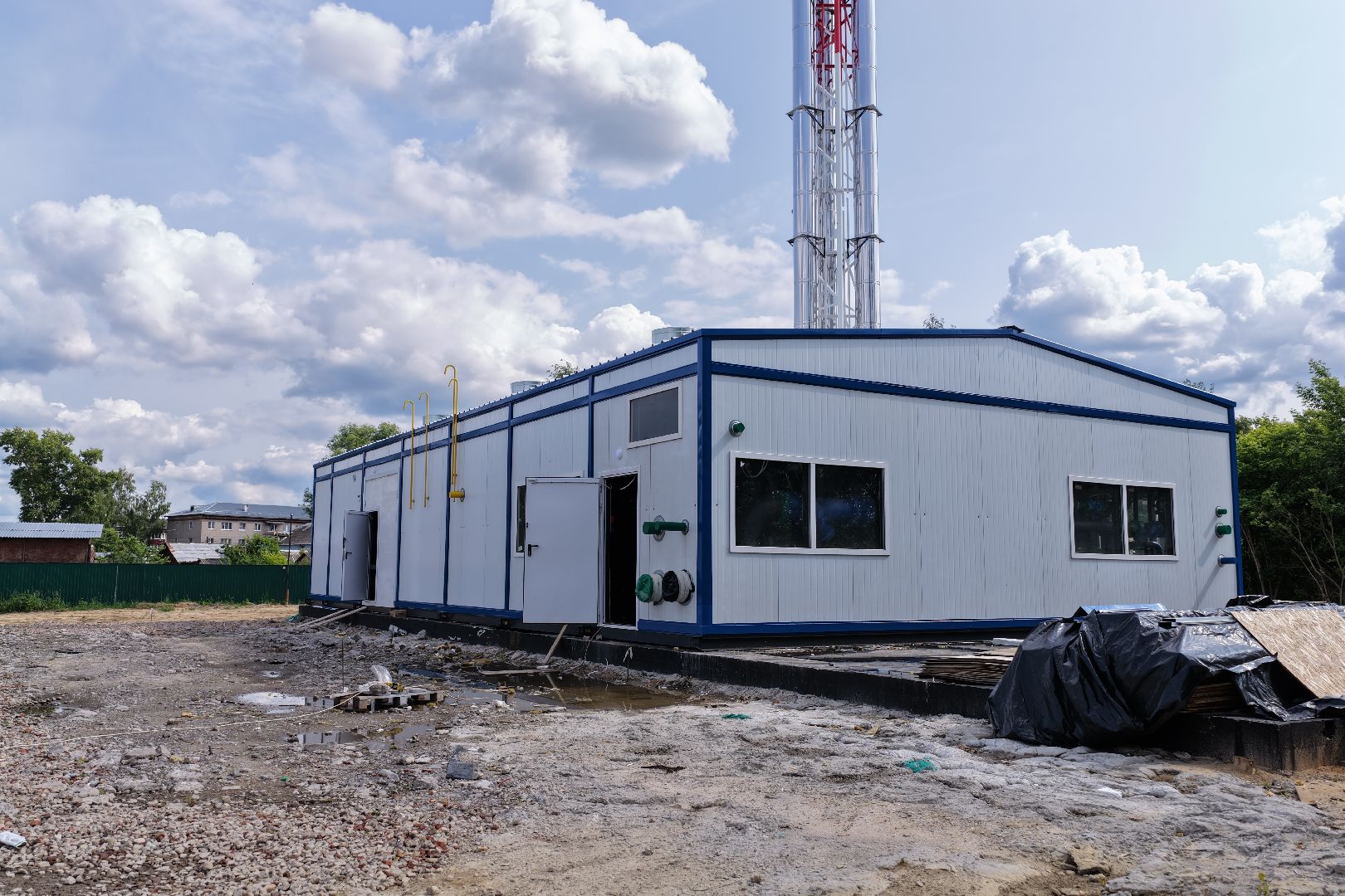 видео с коптера, котельная в шатуре,