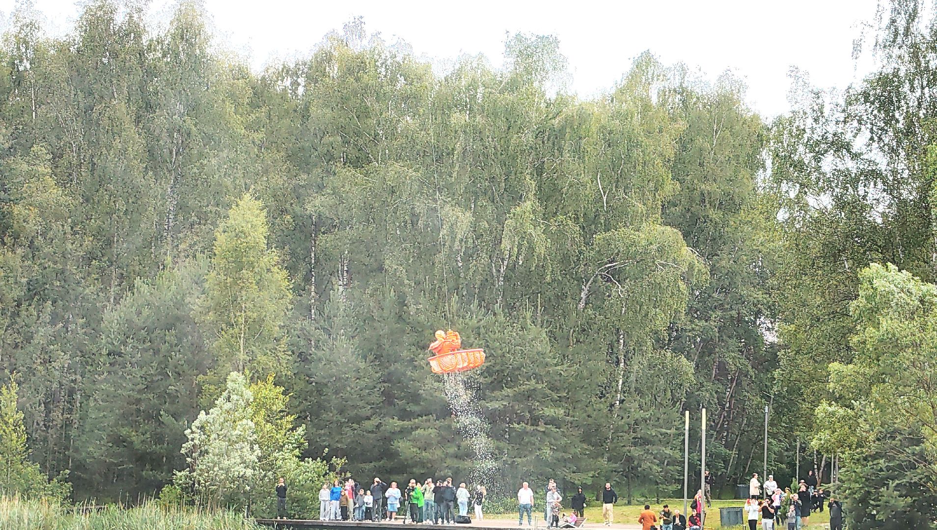 эвакуация,  вертолет, озеро, вода, космонавт, тренировка,