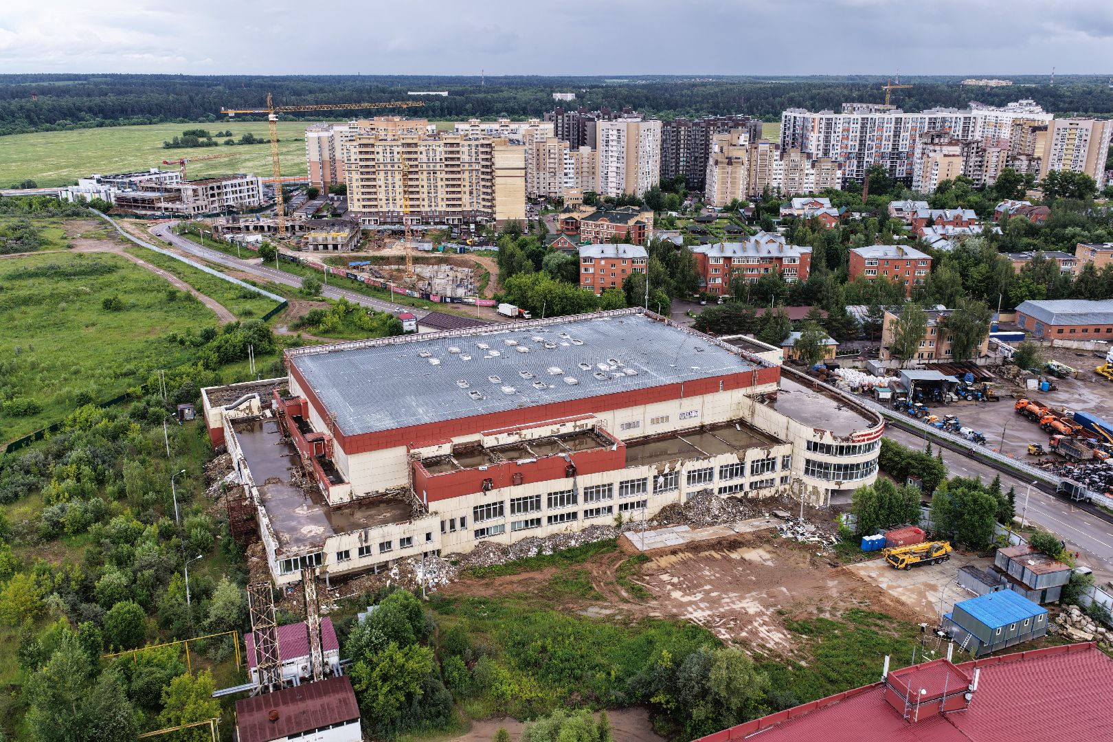 видео с коптера, академия дзюдо в Звенигороде,