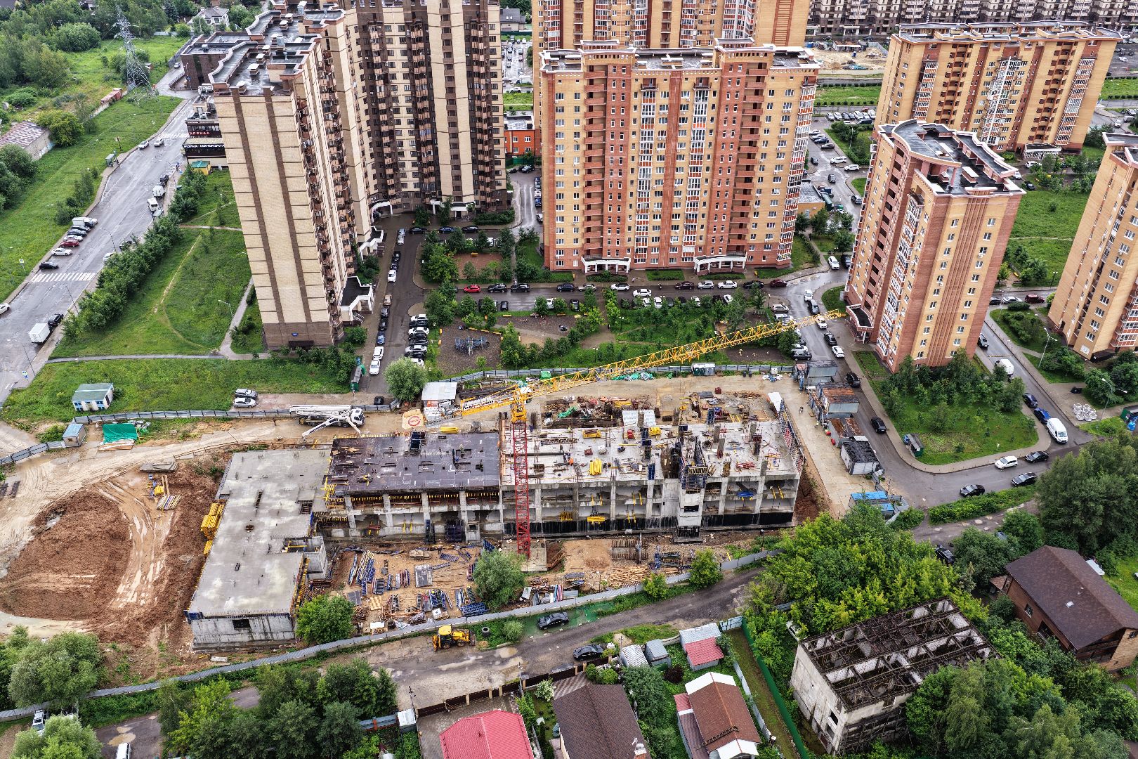 видео с коптера, поликлиника в одинцове, поликлиника в ЖК Гусарская баллада,