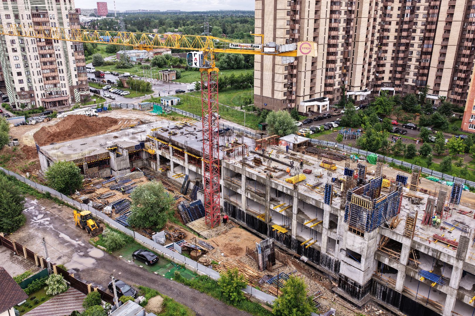 видео с коптера, поликлиника в одинцове, поликлиника в ЖК Гусарская баллада,