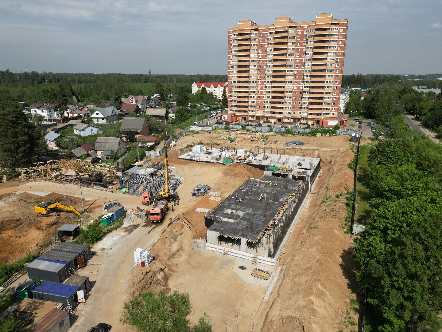 видео с коптера, дом в поварово, переселение из аварийного жилья,  дом для переселенцев солнечногорск,