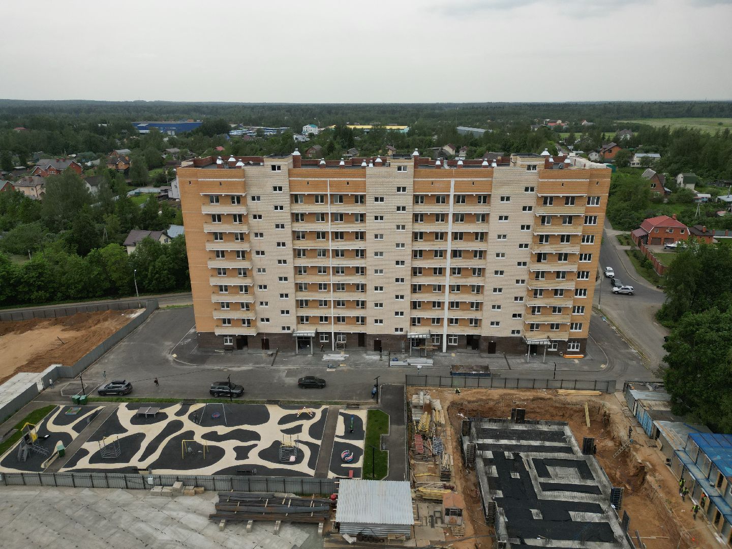 видео с коптера, дом для переселенцев солнечногорск, переселение из аварийного жилья,