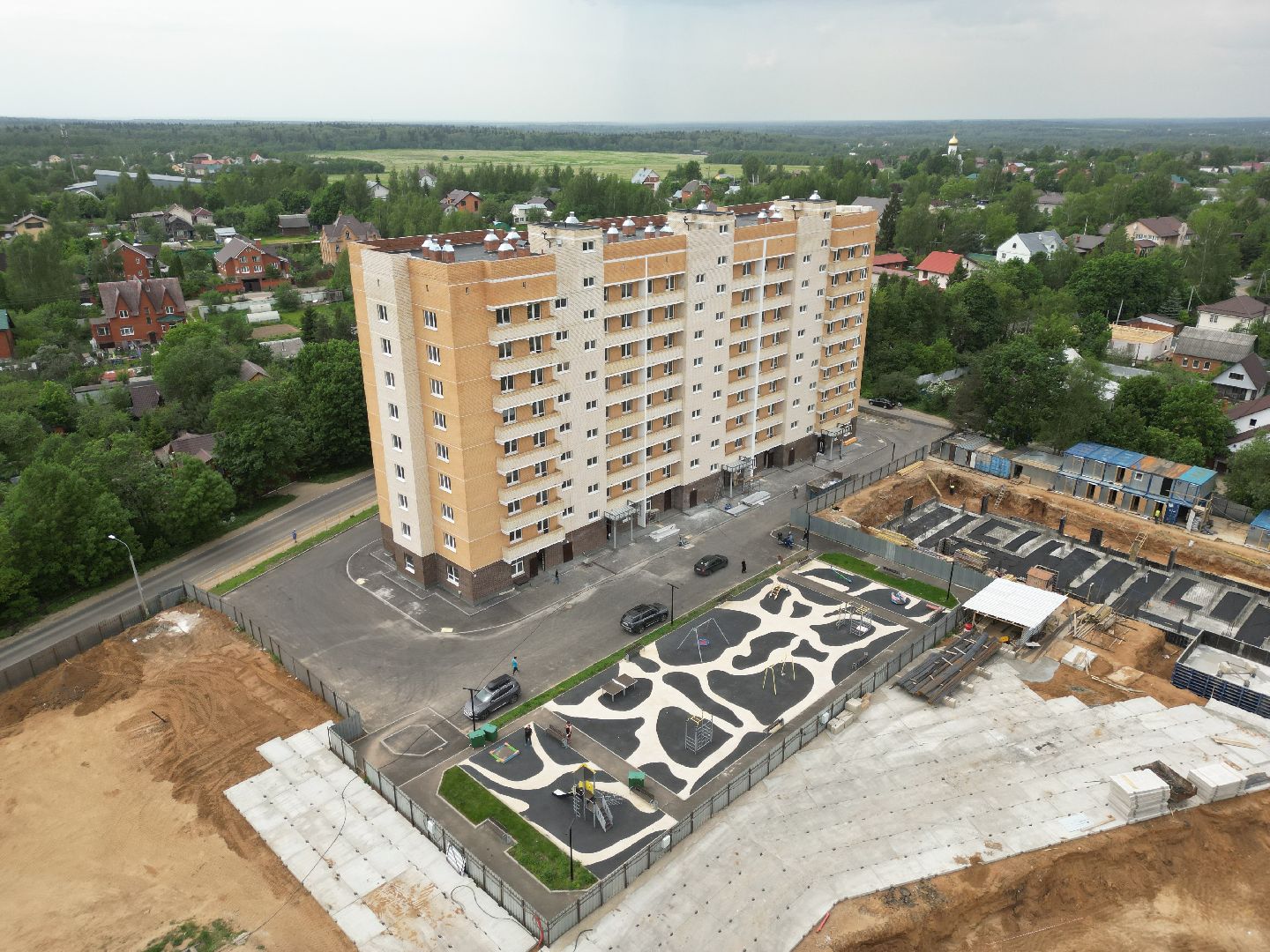 видео с коптера, дом для переселенцев солнечногорск, переселение из аварийного жилья,