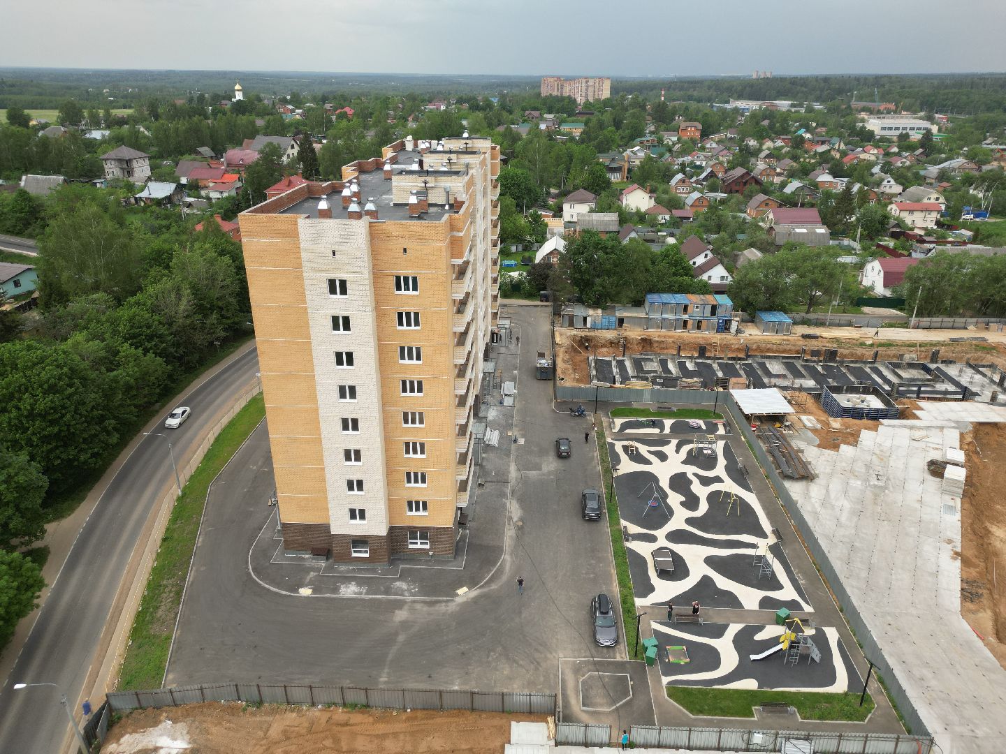 видео с коптера, дом для переселенцев солнечногорск, переселение из аварийного жилья,