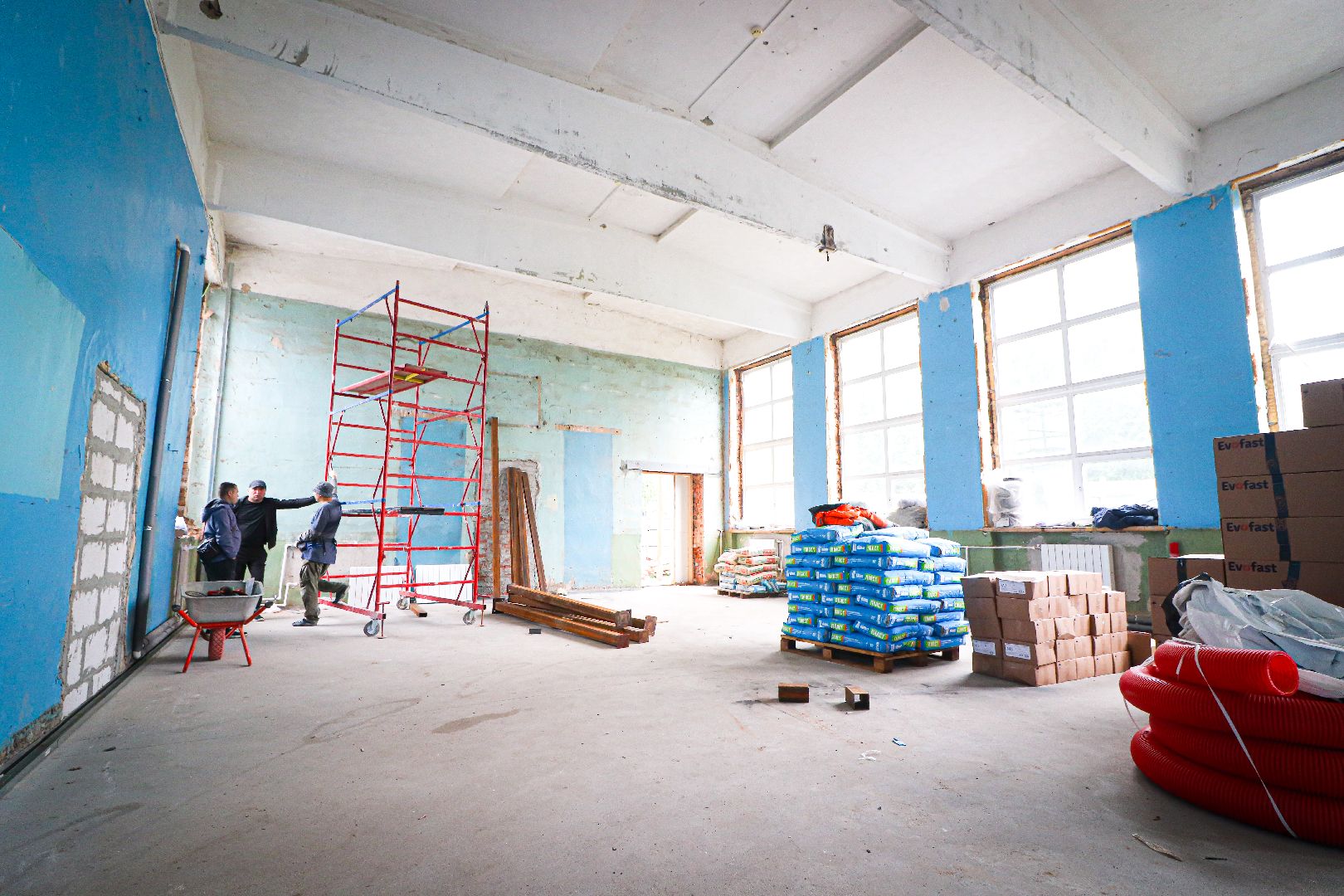 клин, строительство, ремонт школы,