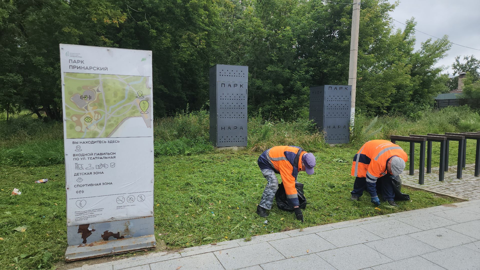 серпухов, подмосковье, уборка парка,