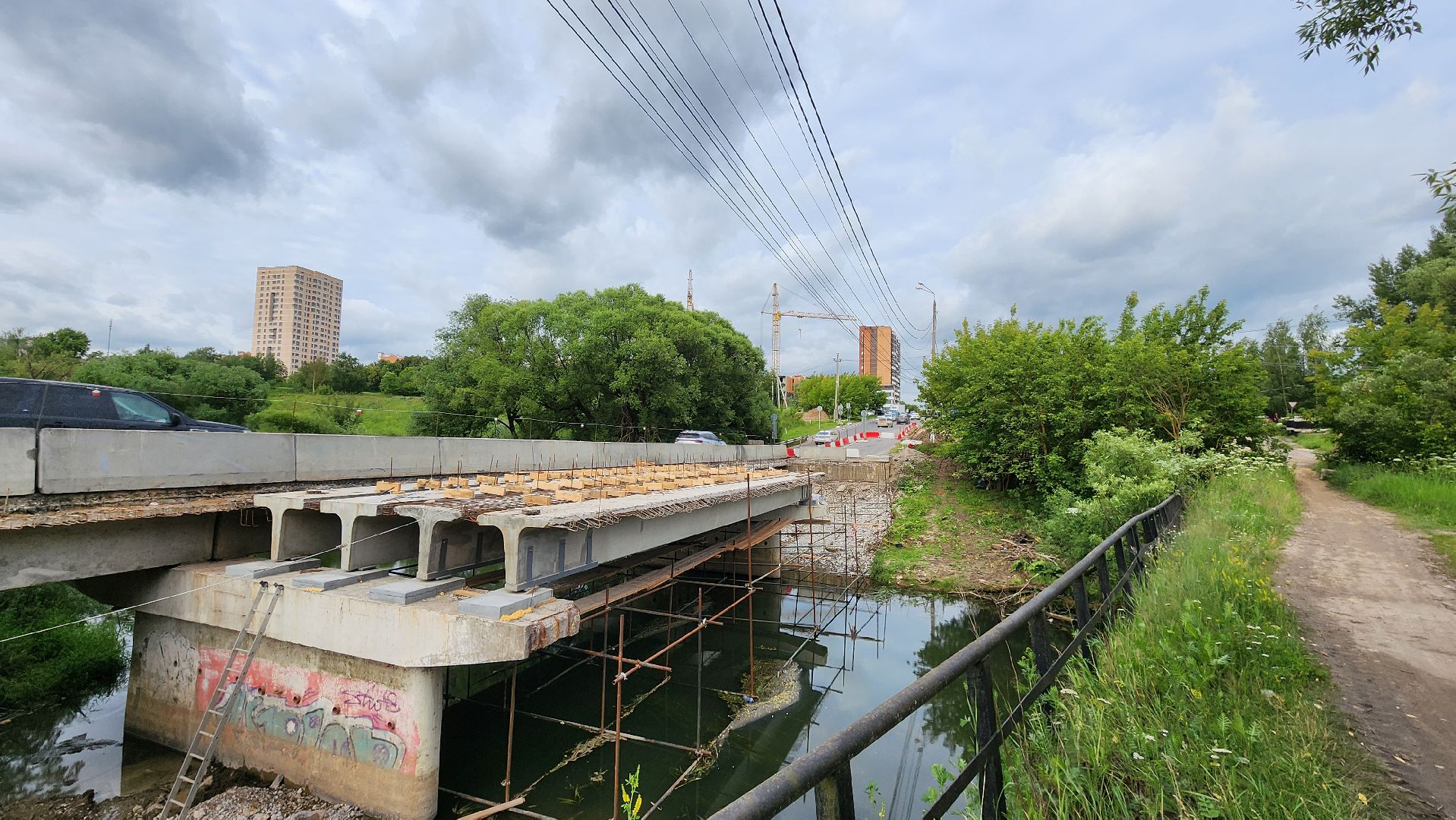 капремонт, мост, домодедово, рожайка, река рожайка, подмосковье ,