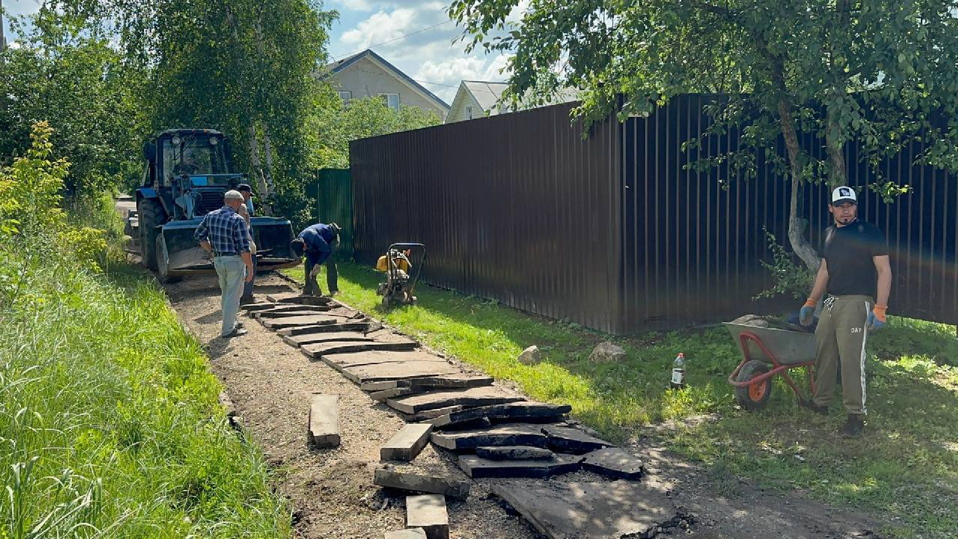 благоустройство, домодедово, ремонт тротуара,