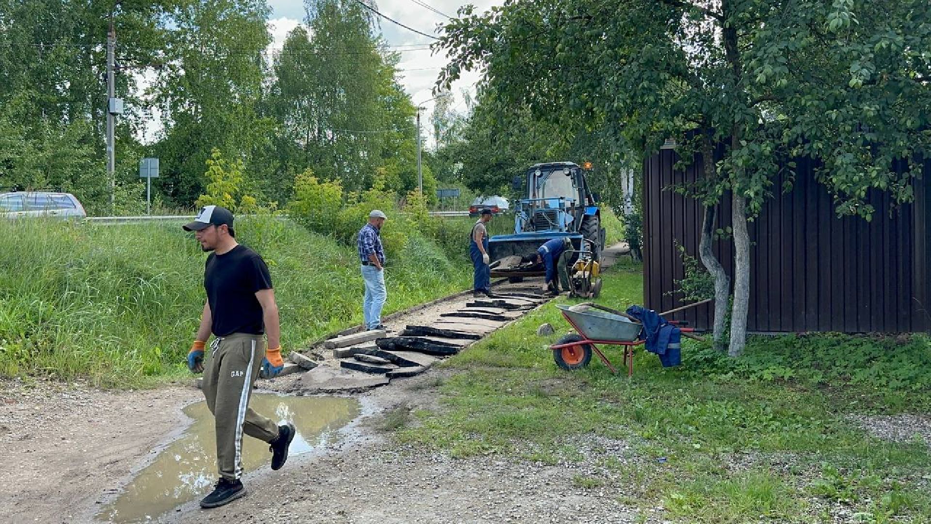 благоустройство, домодедово, ремонт тротуара,