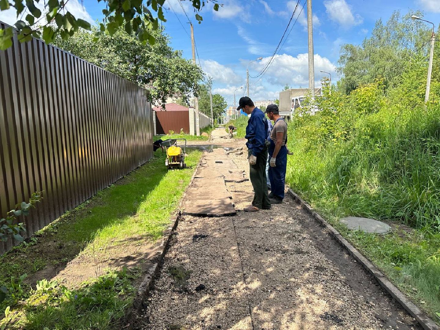 благоустройство, домодедово, ремонт тротуара,