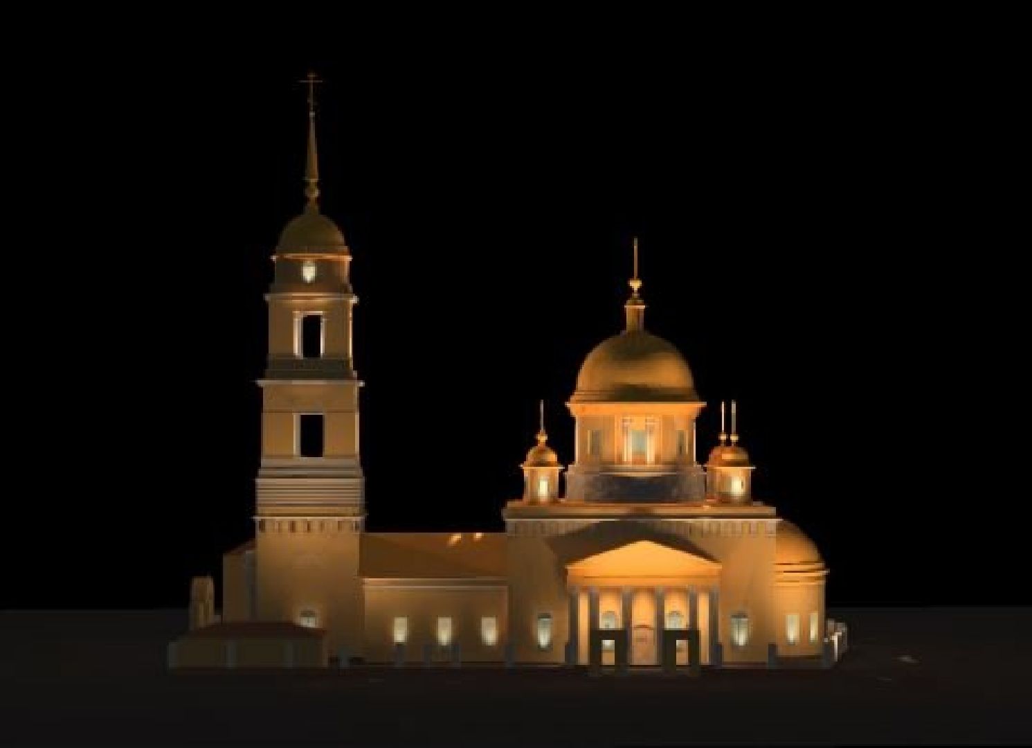 кашира, храм, архитектурная подсветка, монтажные работы, историческое здание, благоустройство, благотворительность,