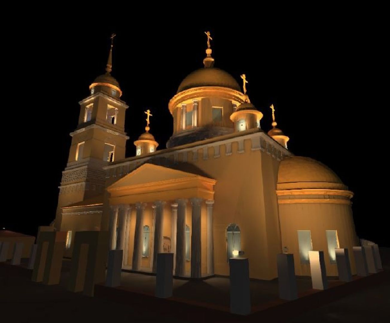 кашира, храм, архитектурная подсветка, монтажные работы, историческое здание, благоустройство, благотворительность,