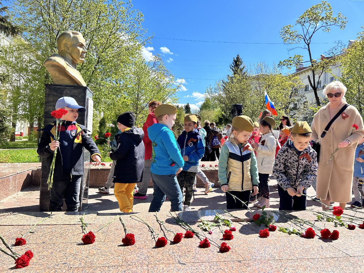 День победы, детский сад, возложение цветов