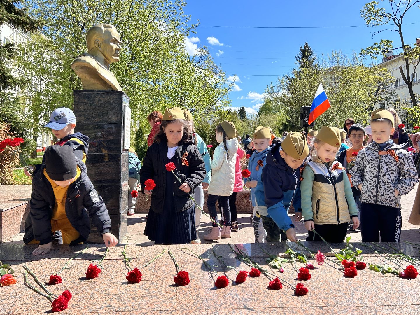 День победы, детский сад, возложение цветов