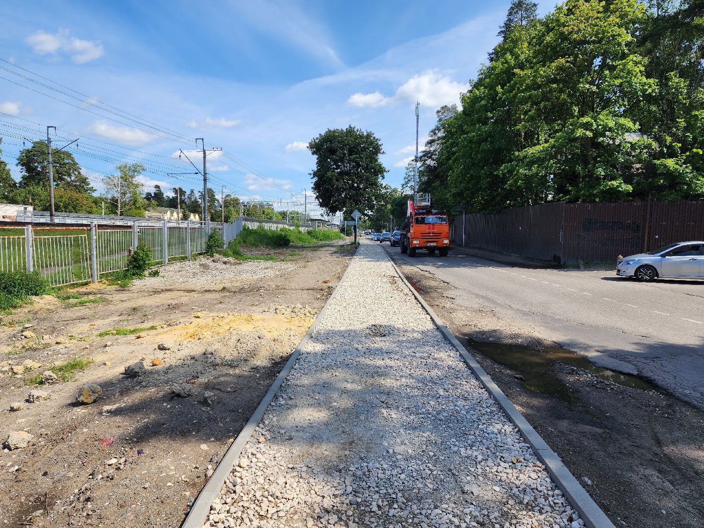 раменское, дороги,тротуар на праволинейной улице в послке ильинский ,