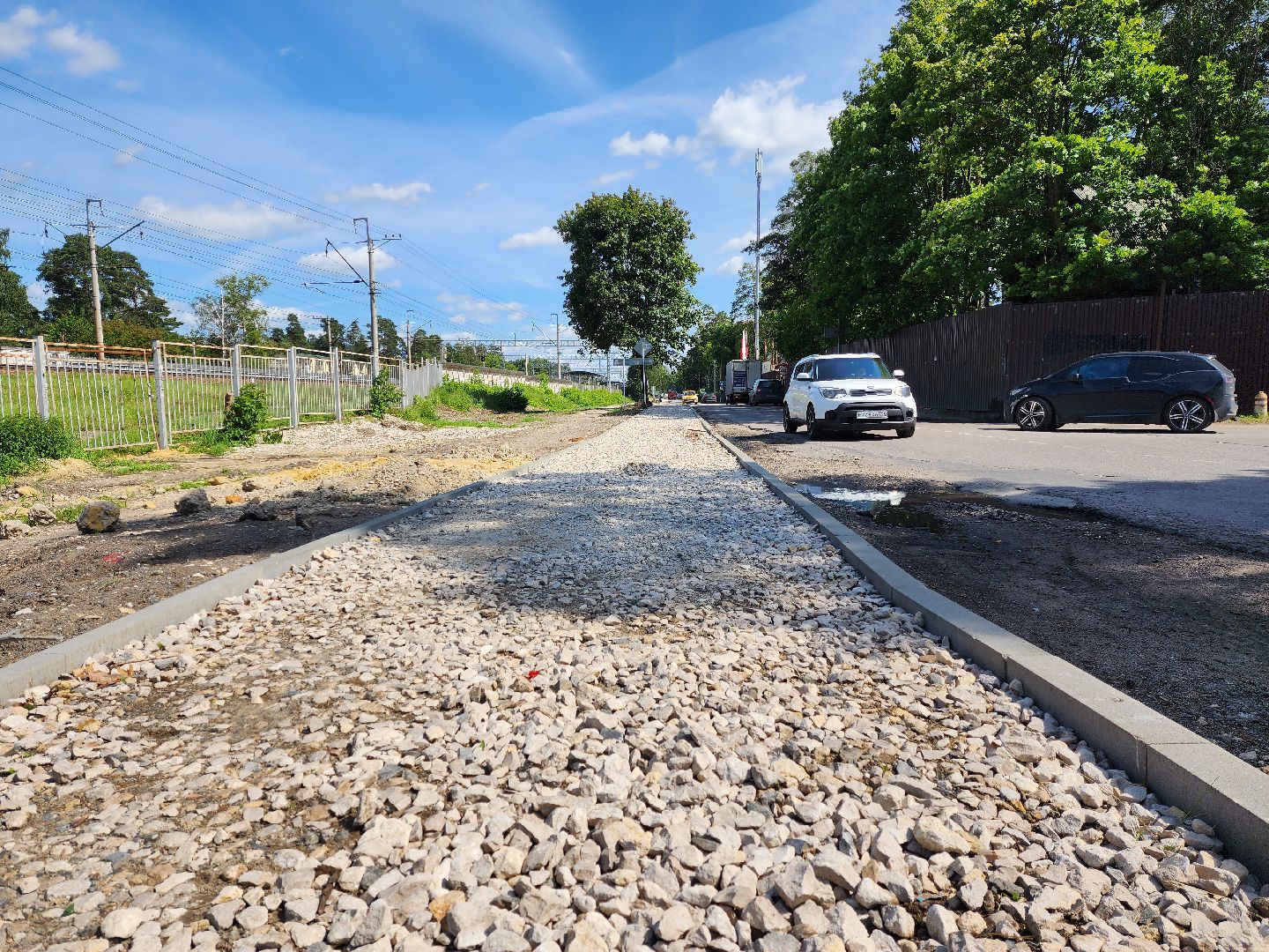 раменское, дороги,тротуар на праволинейной улице в послке ильинский ,