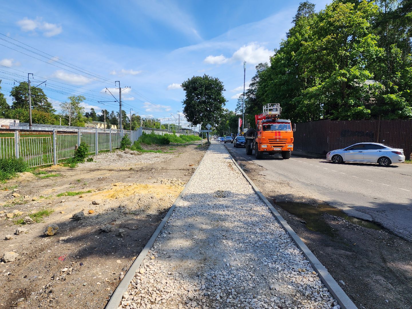 раменское, дороги,тротуар на праволинейной улице в послке ильинский ,