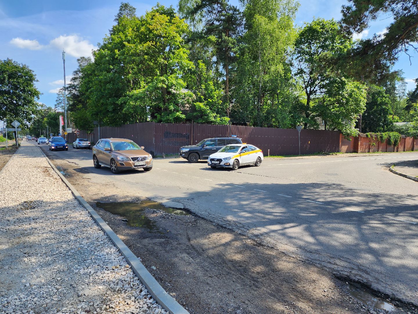 раменское, дороги,тротуар на праволинейной улице в послке ильинский ,