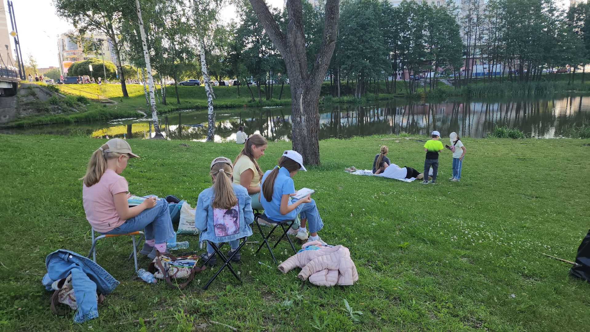 вертикалки, пушкино, пленэр, река, серебрянка,художница, центральная библиотека,мастер-класс,пейзаж,рисование,летний досуг,