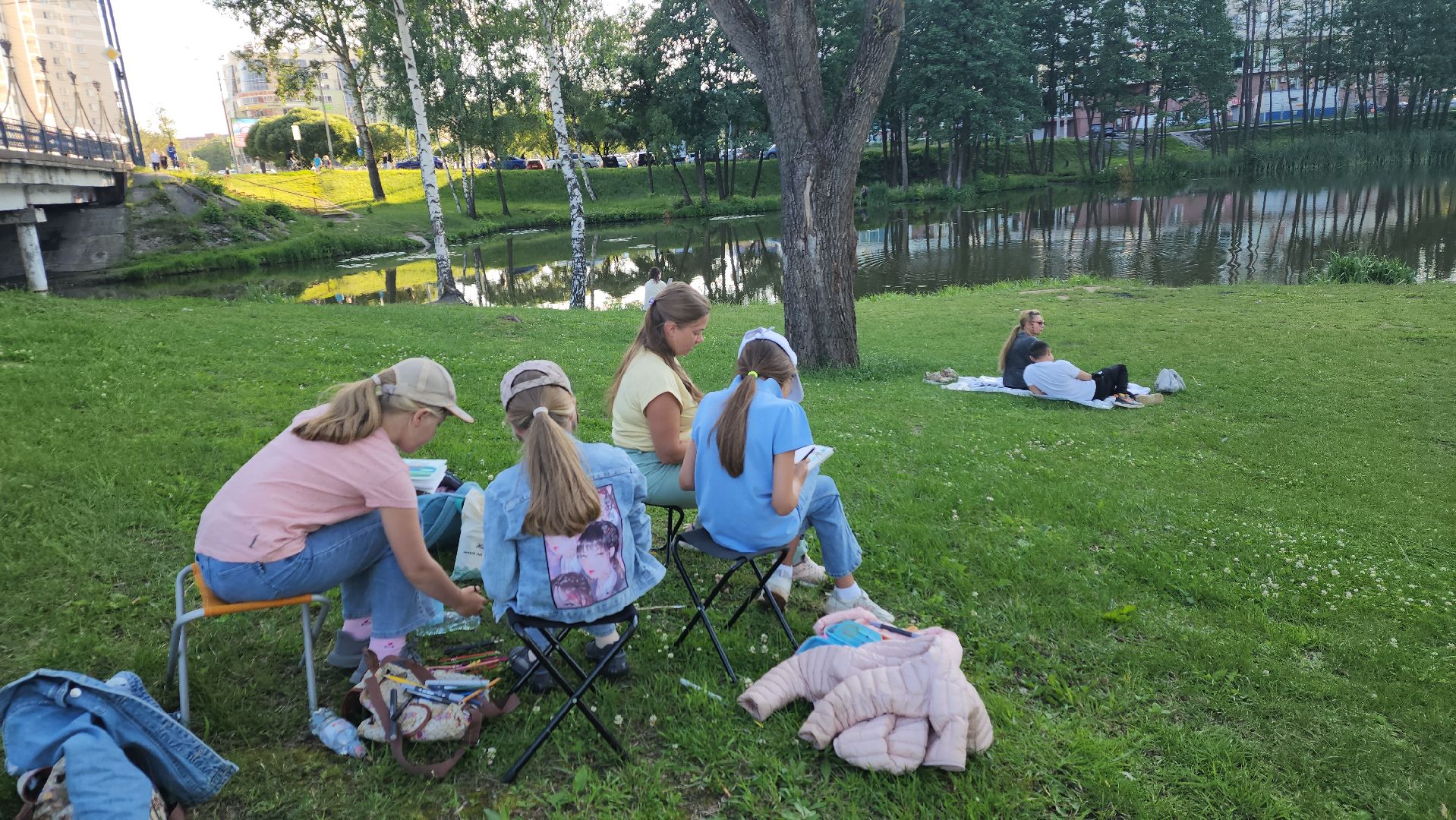 вертикалки, пушкино, пленэр, река, серебрянка,художница, центральная библиотека,мастер-класс,пейзаж,рисование,летний досуг,